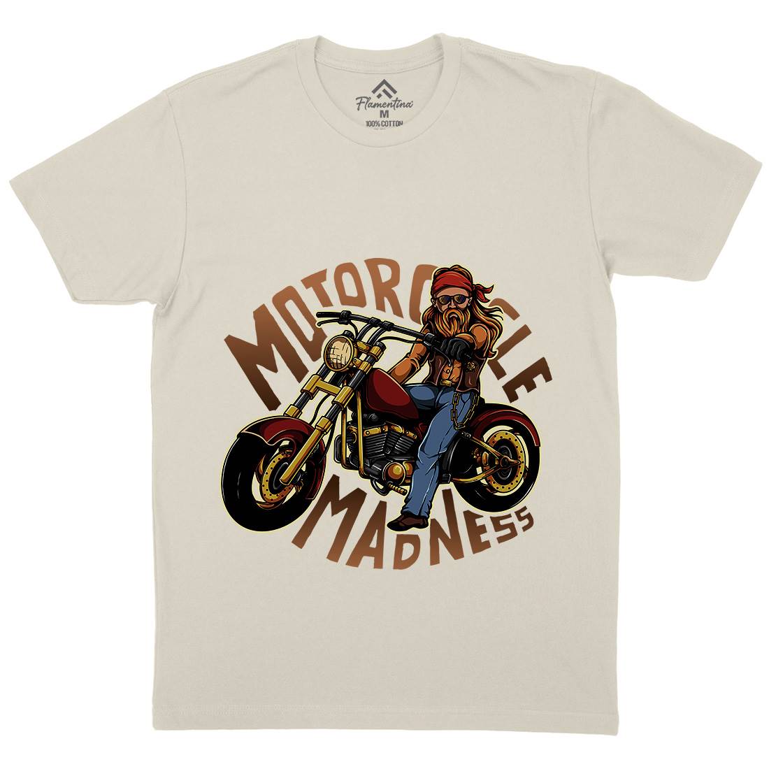 Madness Mens Organic Crew Neck T-Shirt Motorcycles A438