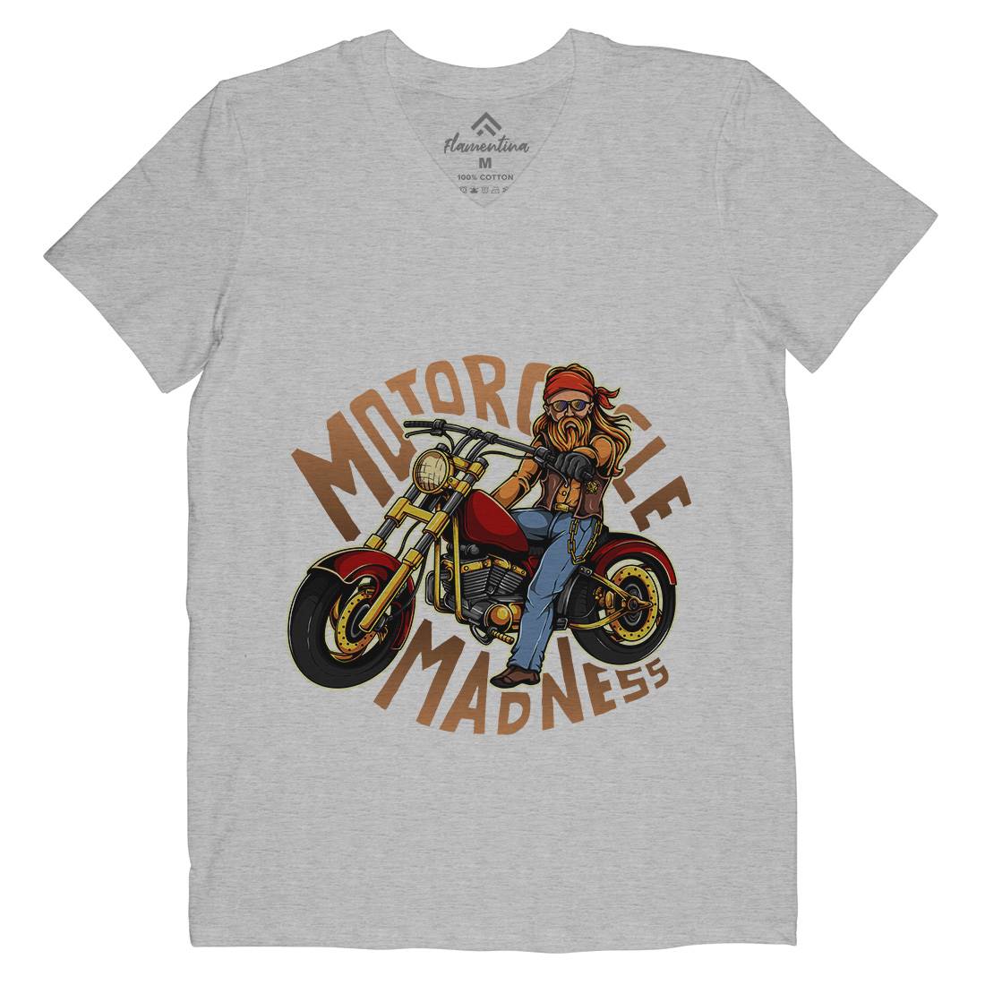 Madness Mens V-Neck T-Shirt Motorcycles A438