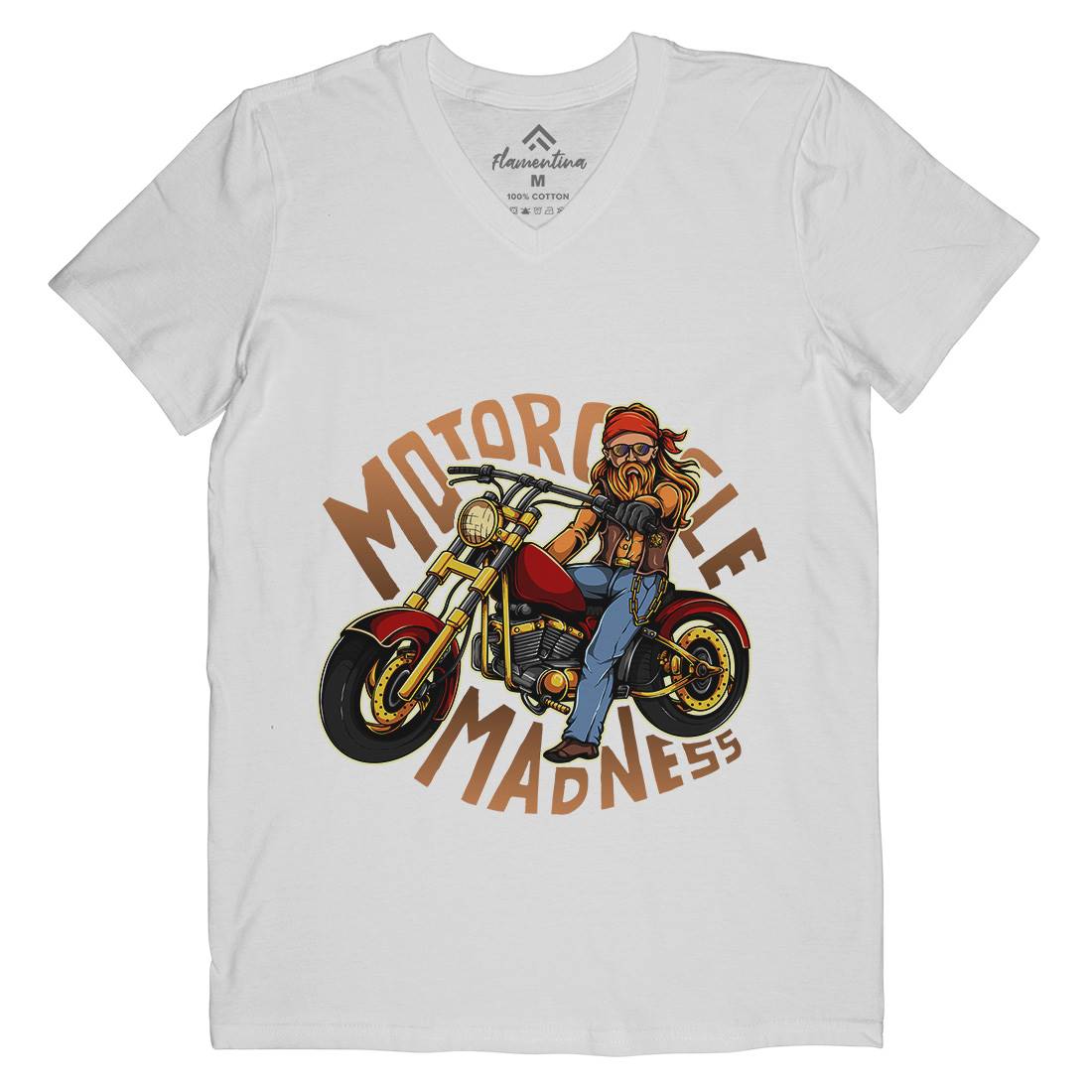 Madness Mens V-Neck T-Shirt Motorcycles A438