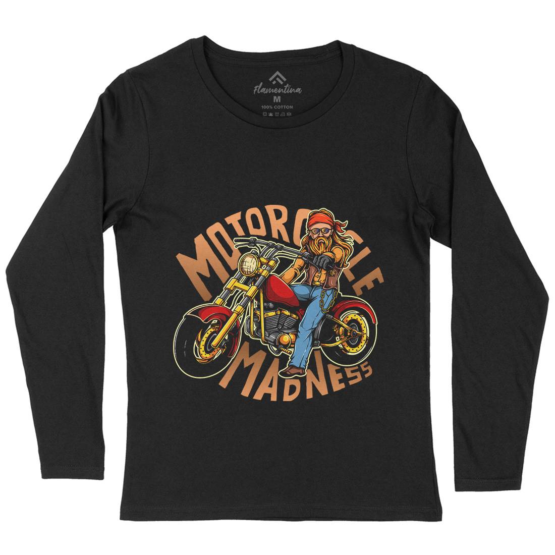 Madness Womens Long Sleeve T-Shirt Motorcycles A438