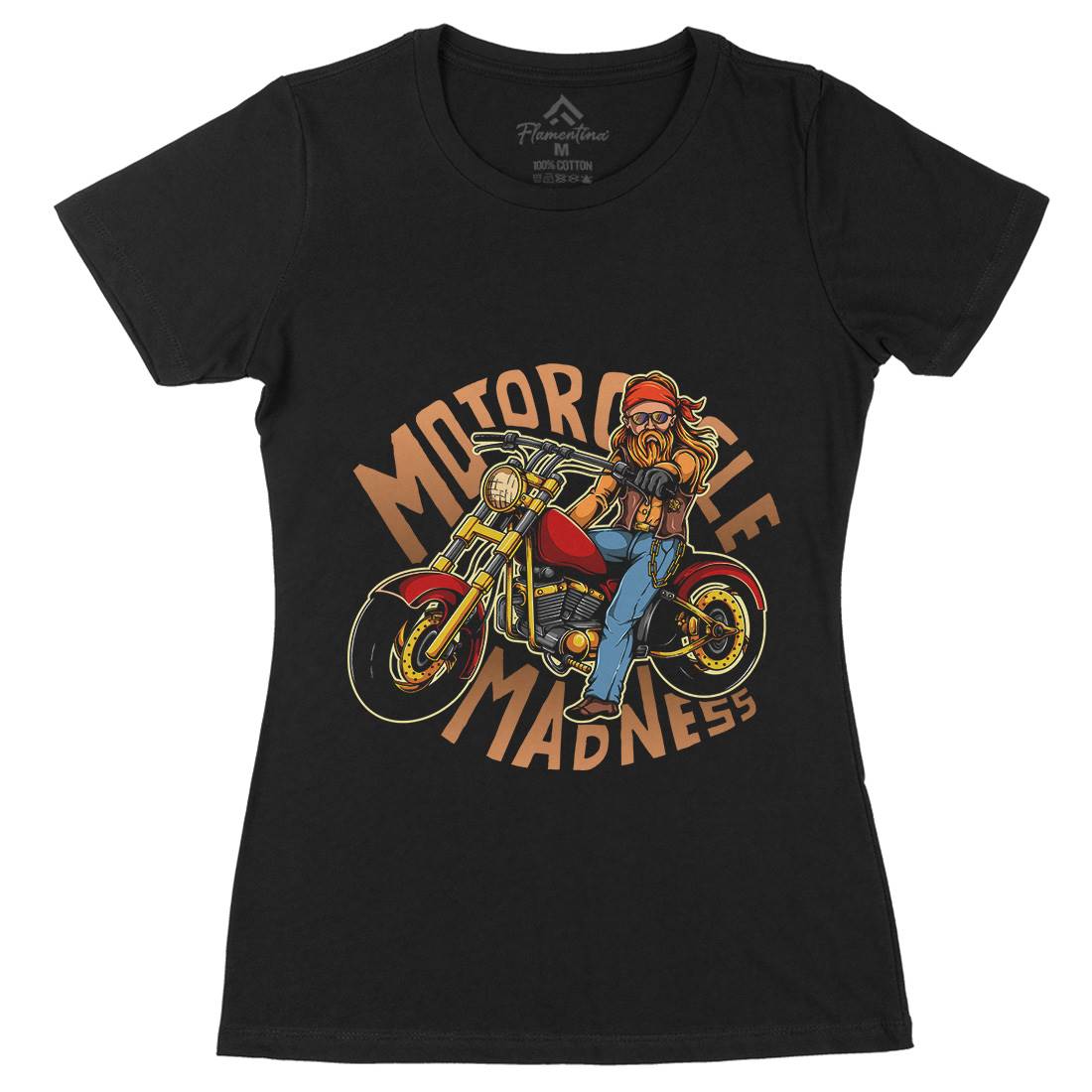 Madness Womens Organic Crew Neck T-Shirt Motorcycles A438
