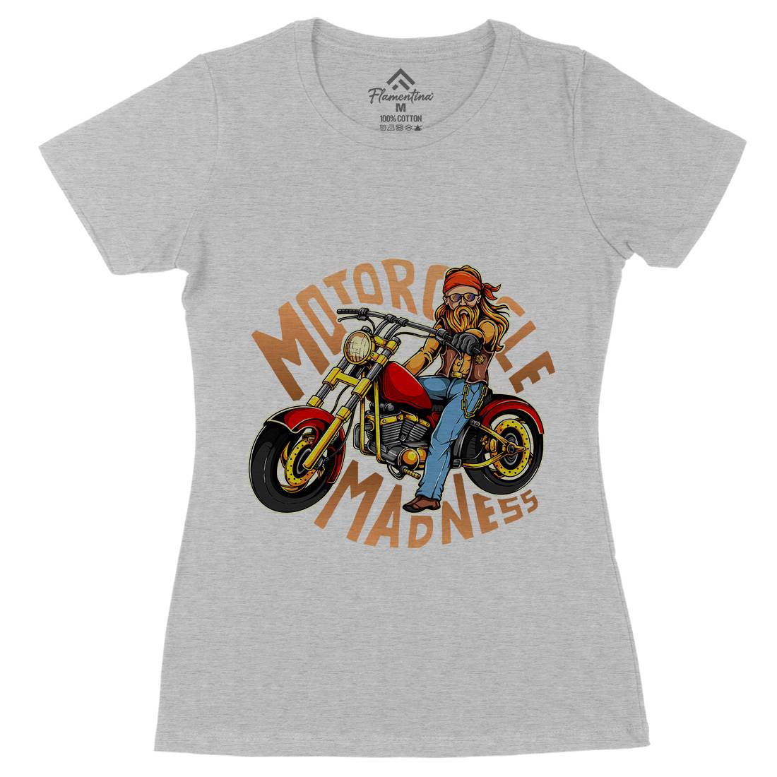 Madness Womens Organic Crew Neck T-Shirt Motorcycles A438