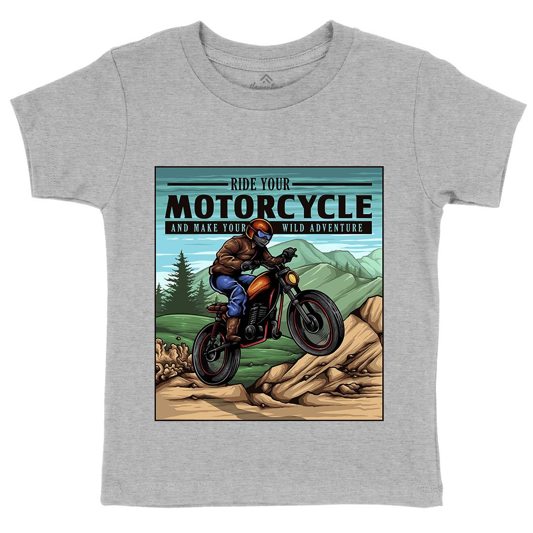 Mountain Ride Kids Crew Neck T-Shirt Motorcycles A439