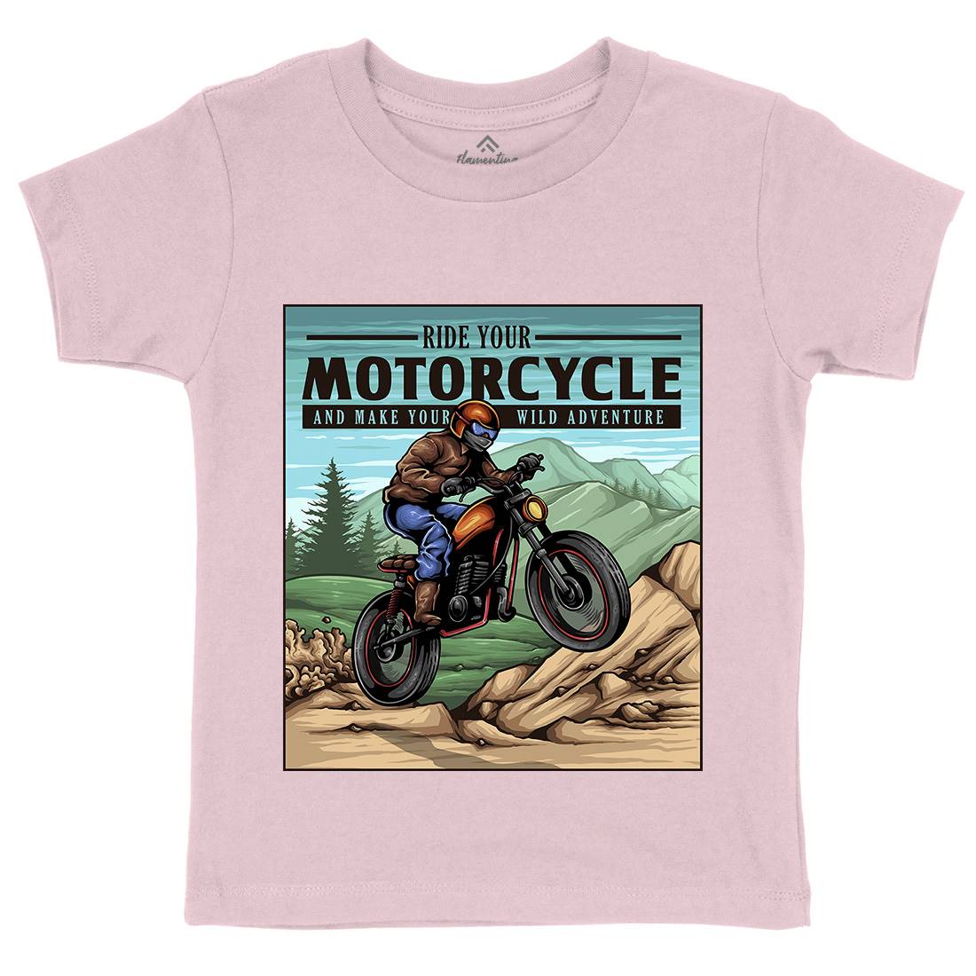 Mountain Ride Kids Organic Crew Neck T-Shirt Motorcycles A439