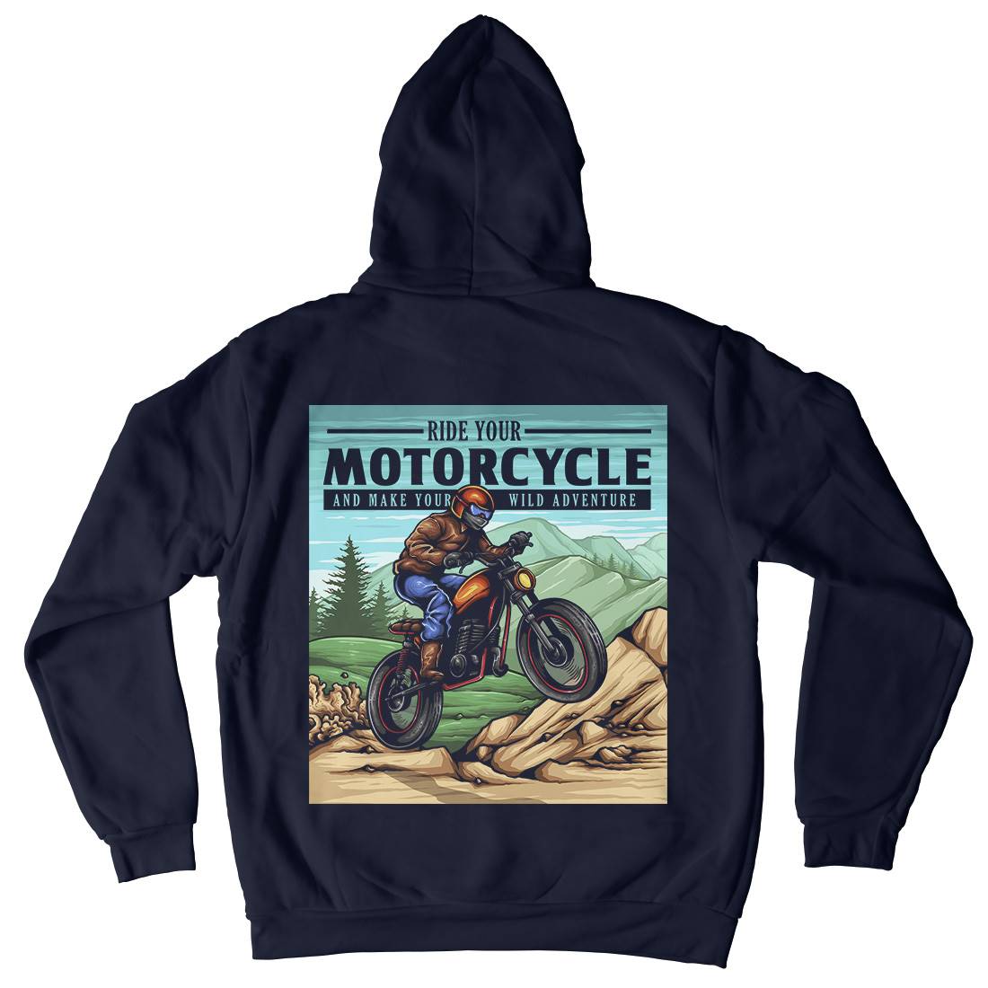 Mountain Ride Kids Crew Neck Hoodie Motorcycles A439