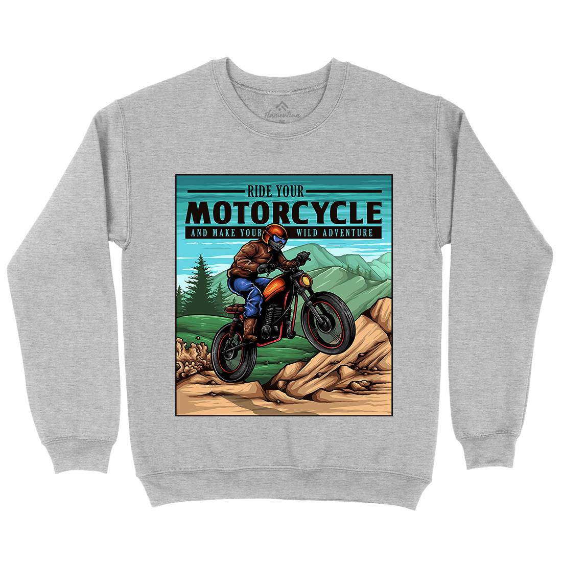 Mountain Ride Mens Crew Neck Sweatshirt Motorcycles A439