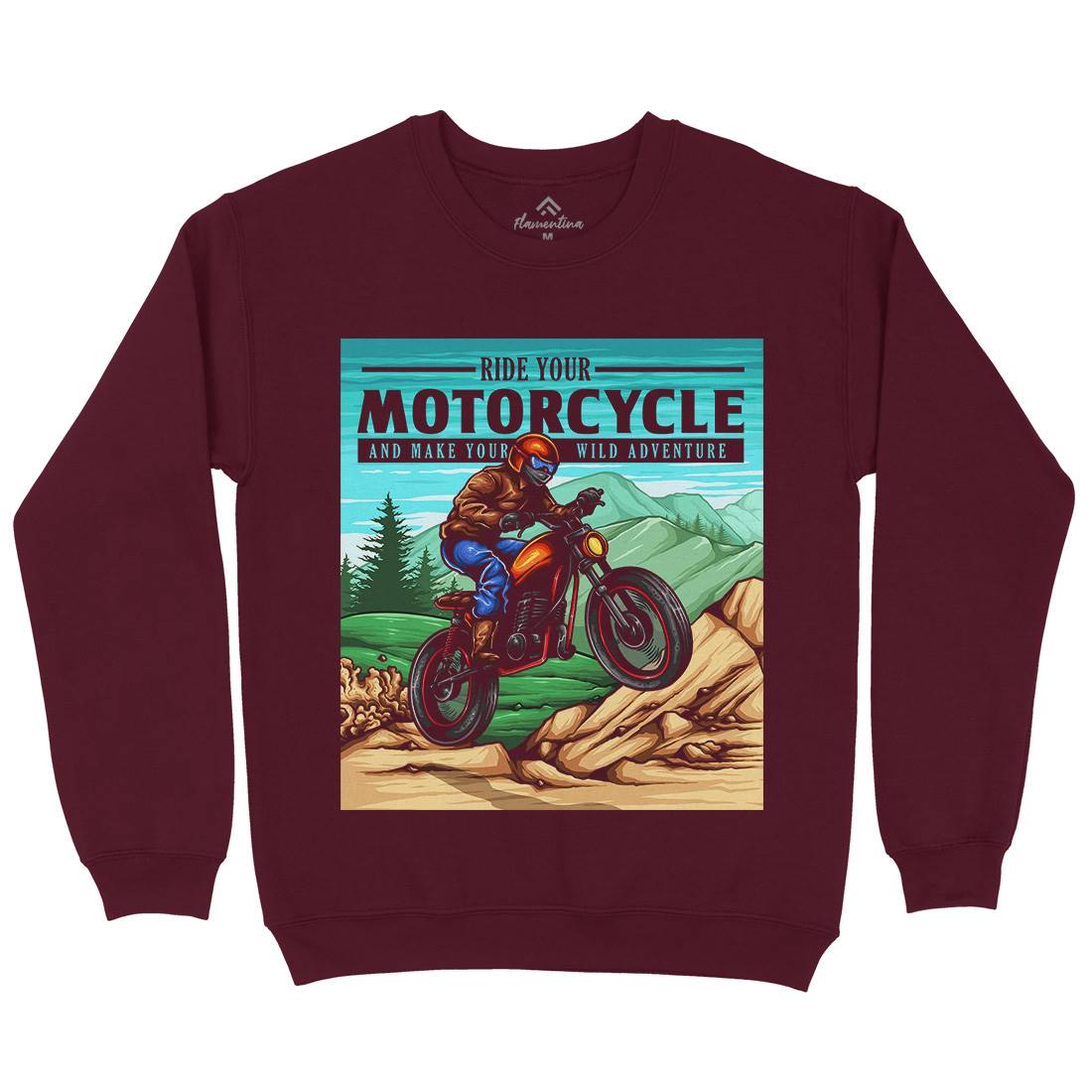 Mountain Ride Mens Crew Neck Sweatshirt Motorcycles A439