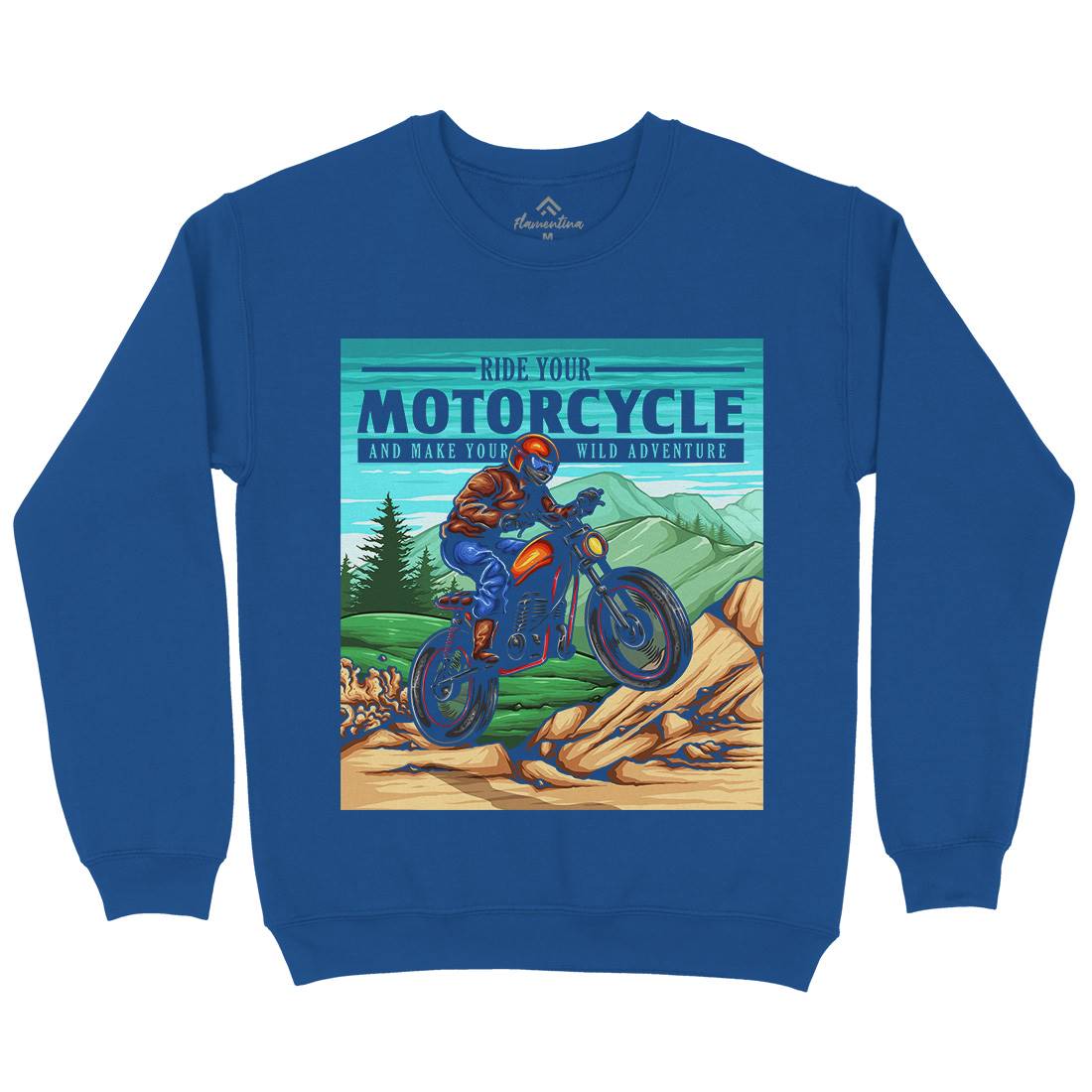 Mountain Ride Mens Crew Neck Sweatshirt Motorcycles A439