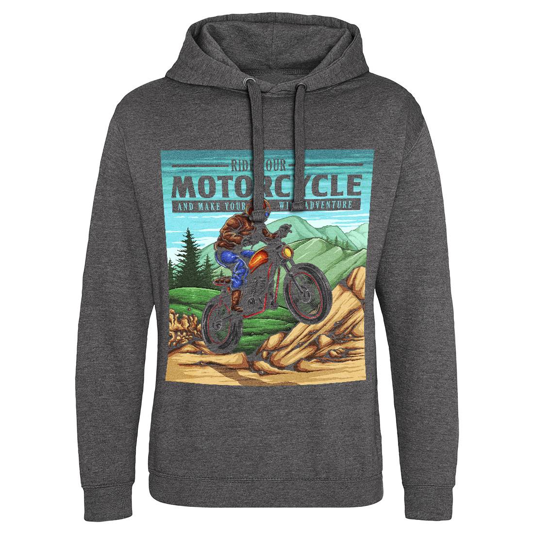 Mountain Ride Mens Hoodie Without Pocket Motorcycles A439