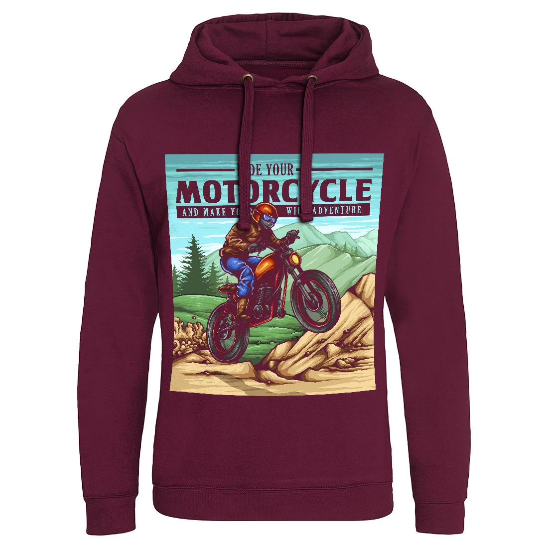 Mountain Ride Mens Hoodie Without Pocket Motorcycles A439