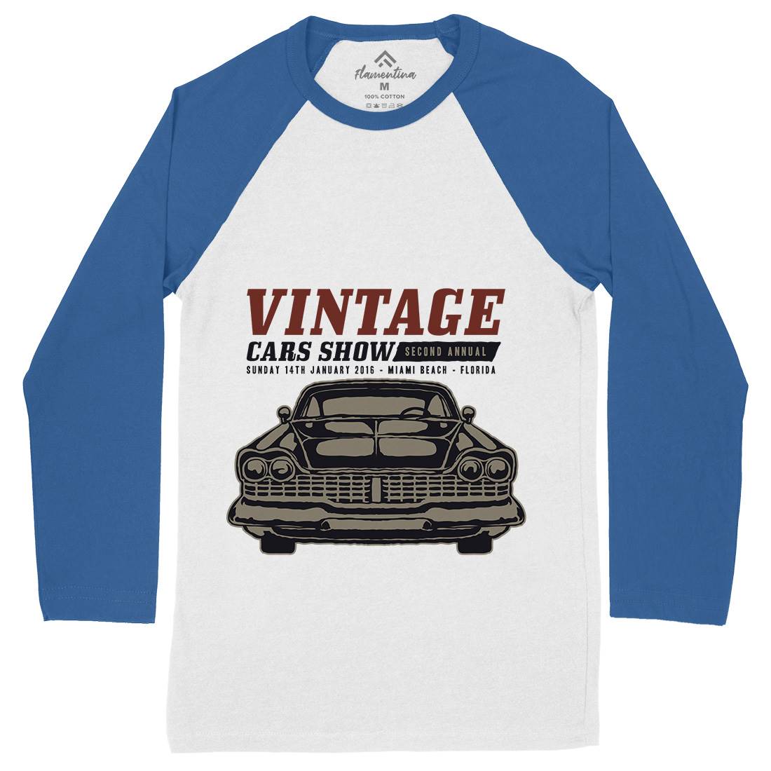 Muscle Car Mens Long Sleeve Baseball T-Shirt Cars A441