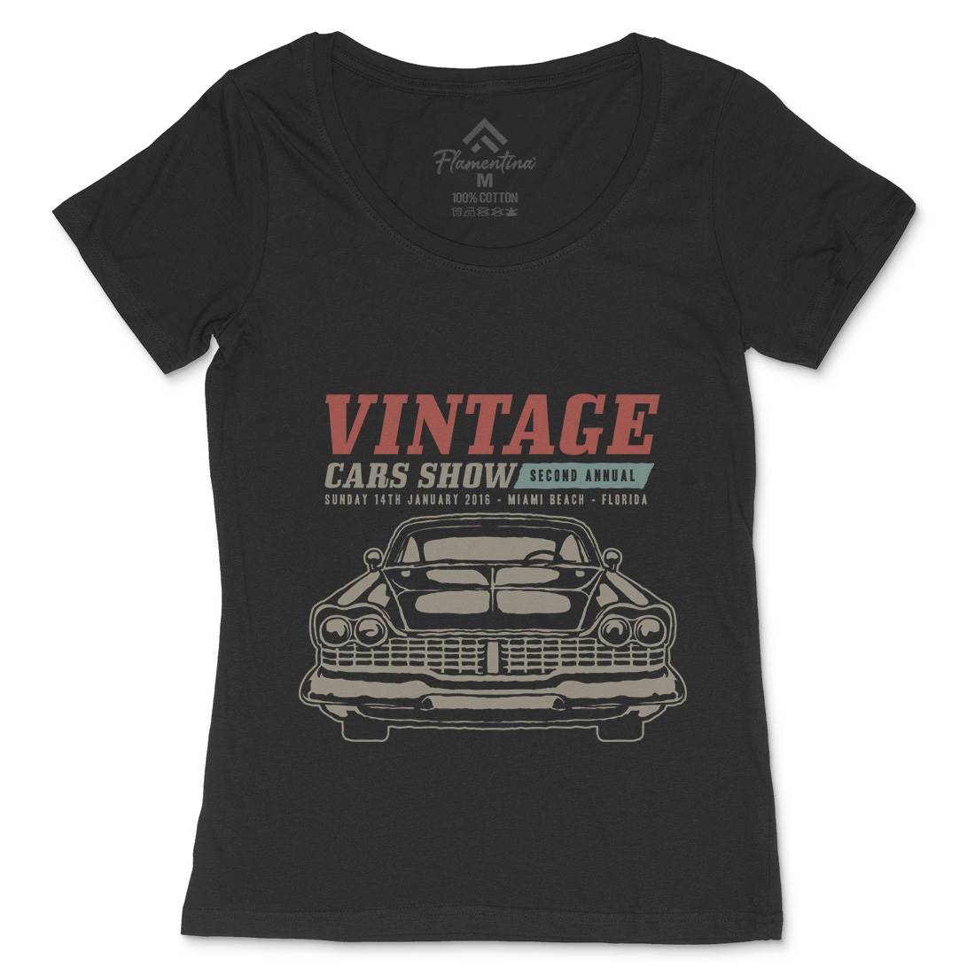 Muscle Car Womens Scoop Neck T-Shirt Cars A441