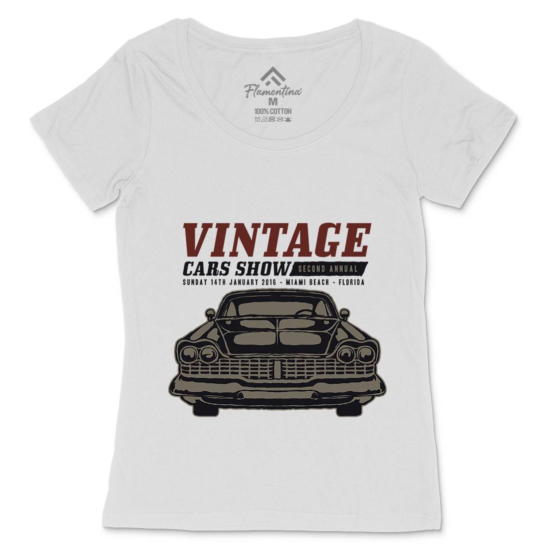 Muscle Car Womens Scoop Neck T-Shirt Cars A441