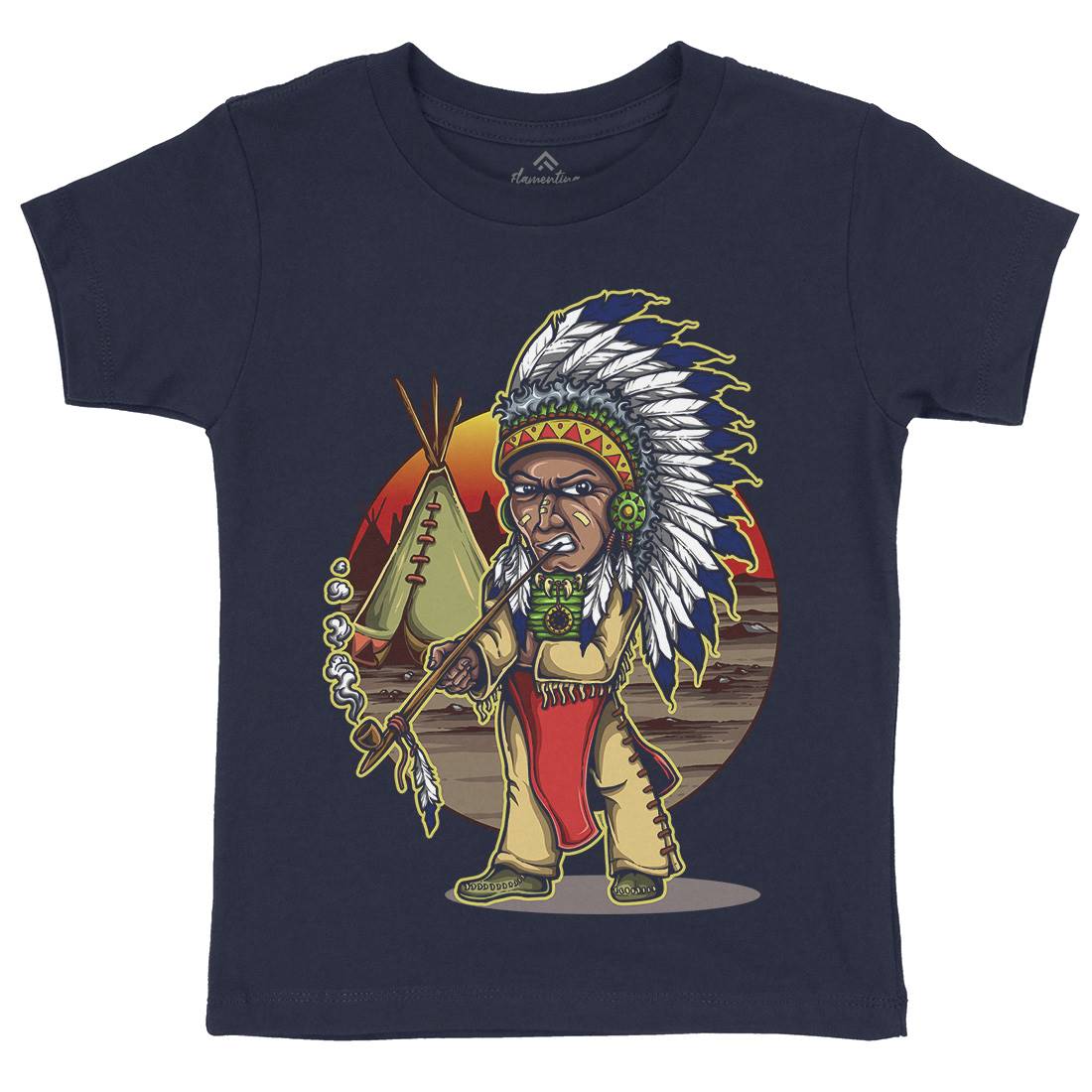 Native Chieftain Kids Crew Neck T-Shirt Motorcycles A442