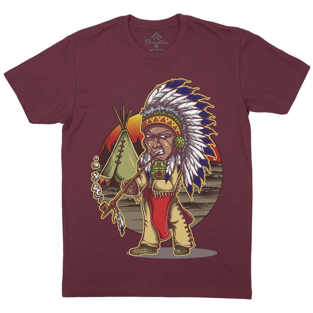 Native Chieftain Mens Organic Crew Neck T-Shirt Motorcycles A442