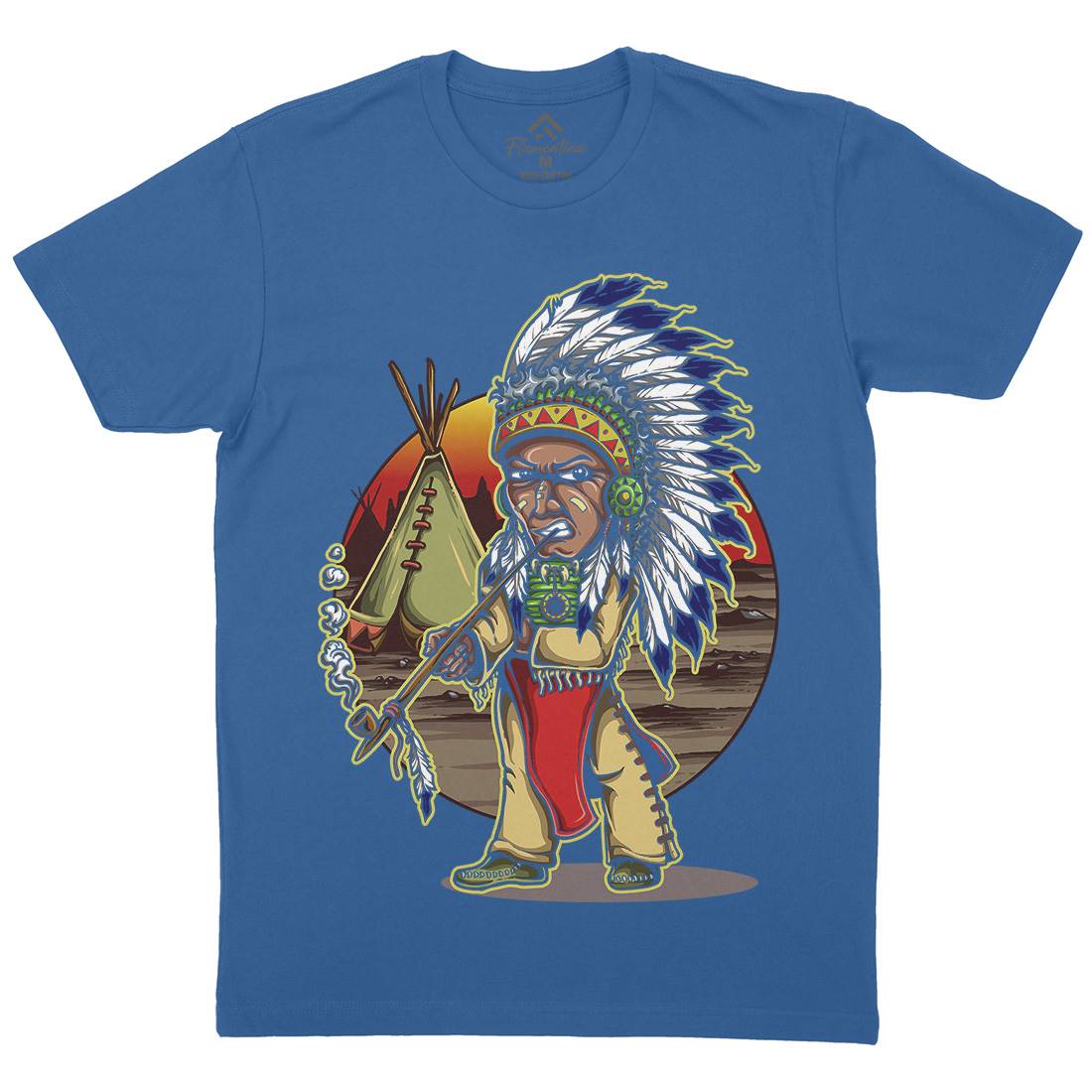 Native Chieftain Mens Organic Crew Neck T-Shirt Motorcycles A442