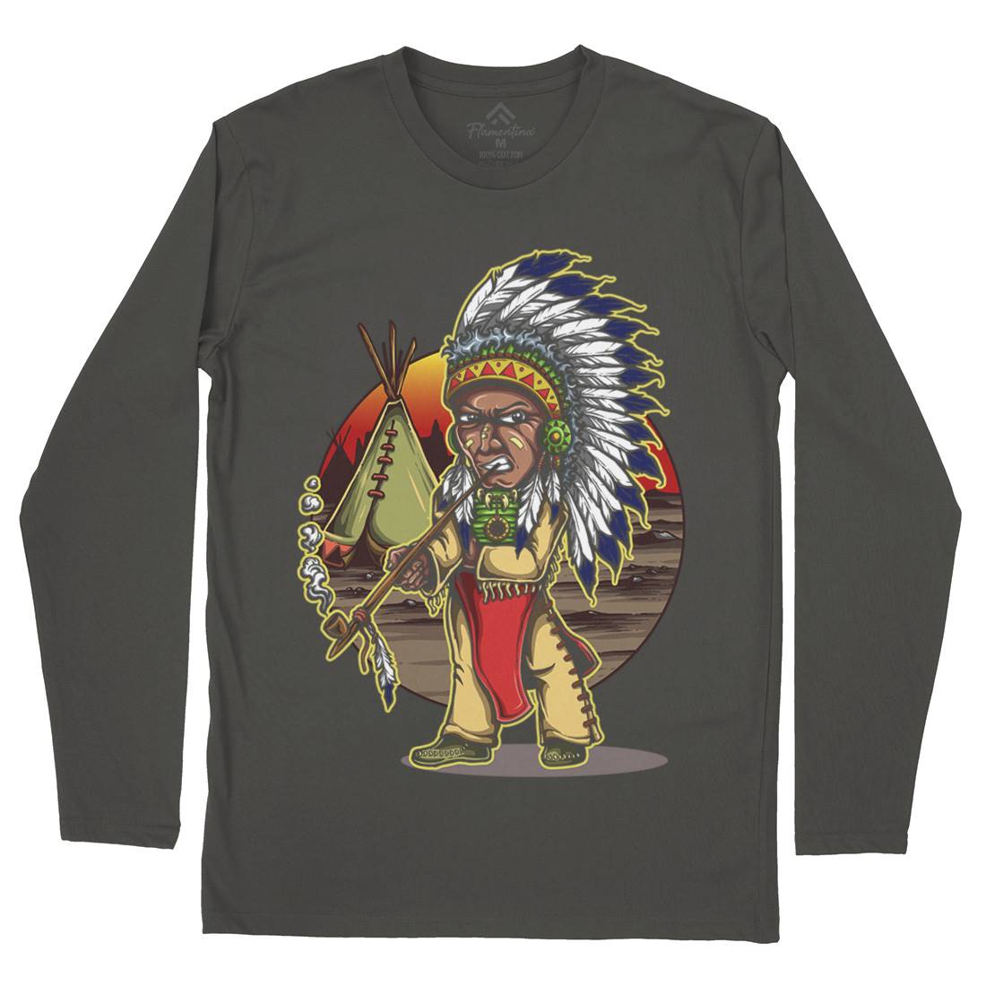 Native Chieftain Mens Long Sleeve T-Shirt Motorcycles A442