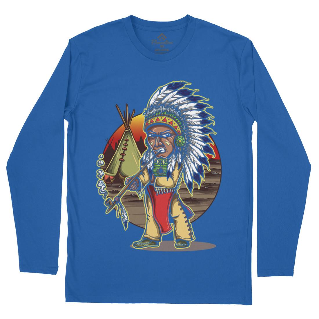 Native Chieftain Mens Long Sleeve T-Shirt Motorcycles A442