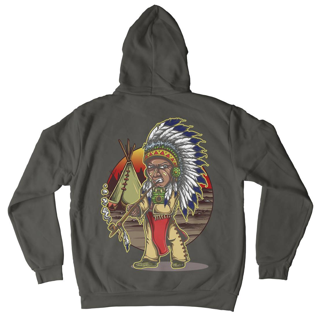 Native Chieftain Kids Crew Neck Hoodie Motorcycles A442
