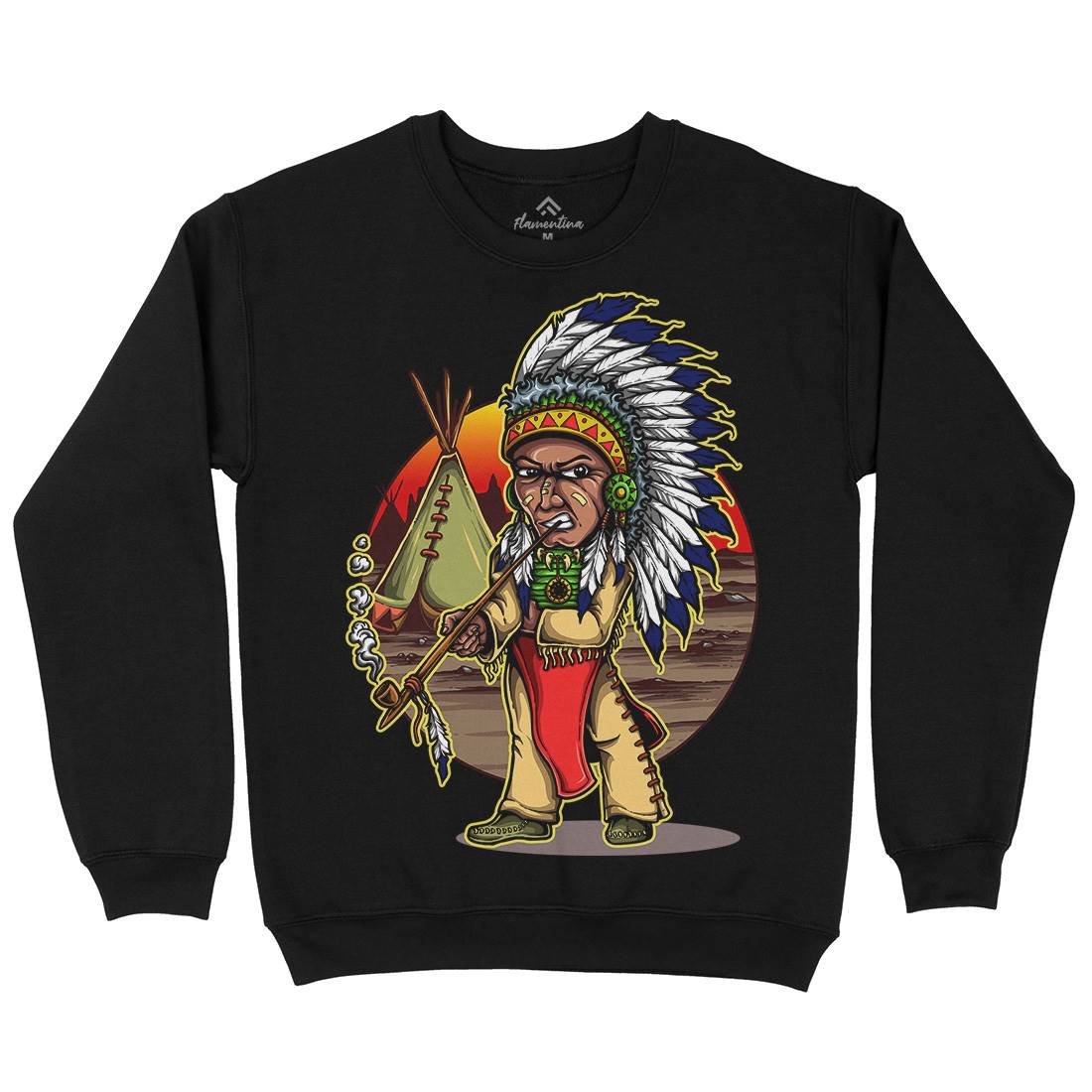 Native Chieftain Mens Crew Neck Sweatshirt Motorcycles A442