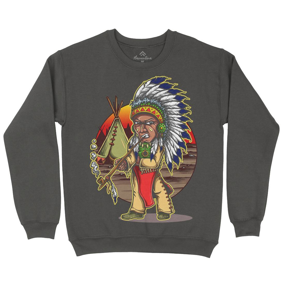 Native Chieftain Mens Crew Neck Sweatshirt Motorcycles A442