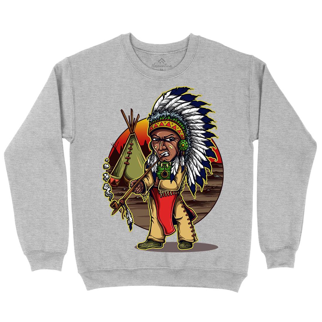 Native Chieftain Mens Crew Neck Sweatshirt Motorcycles A442