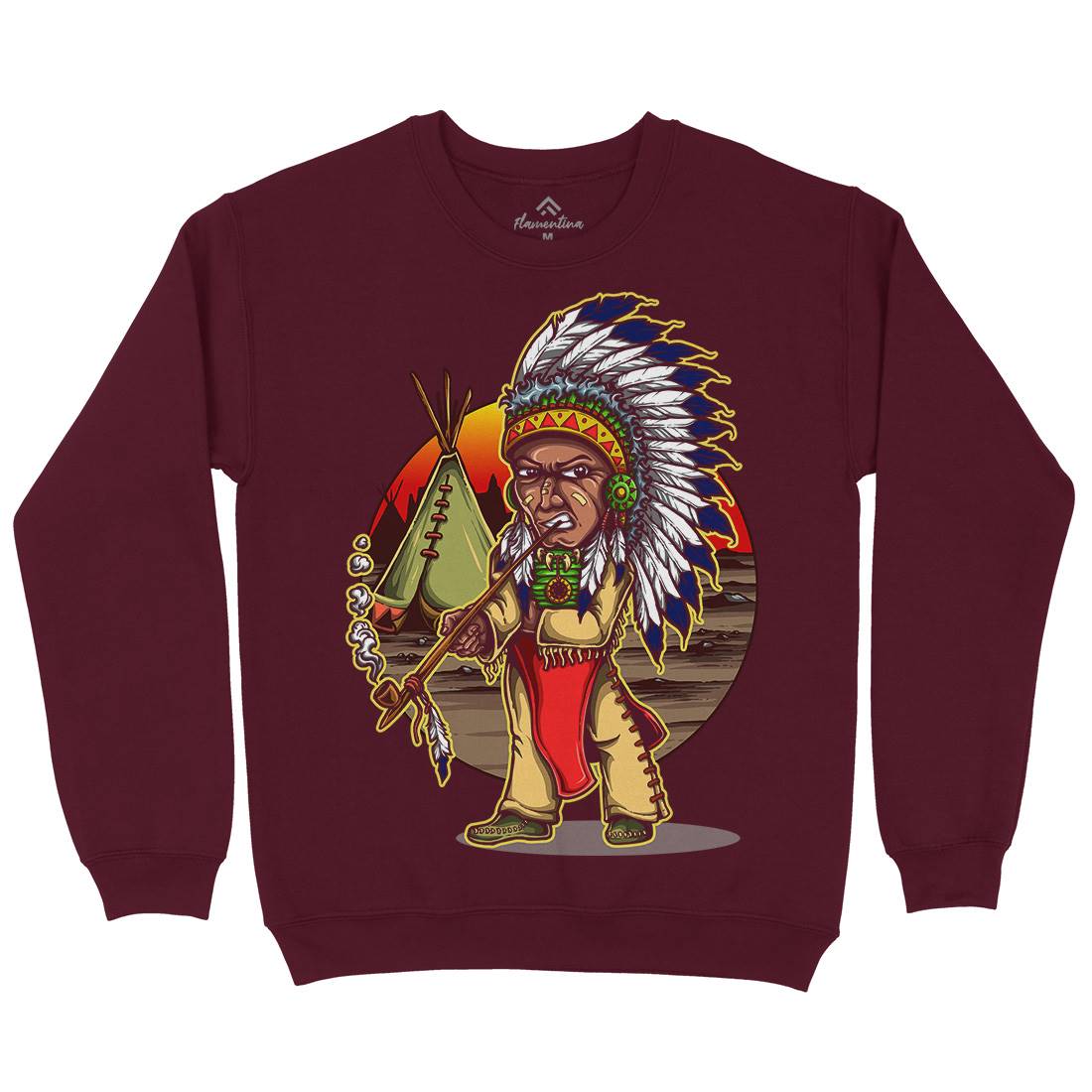 Native Chieftain Mens Crew Neck Sweatshirt Motorcycles A442