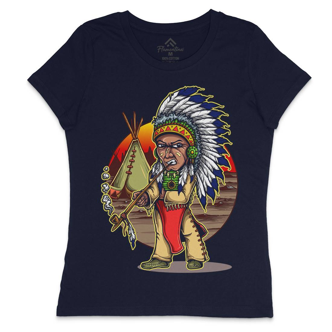 Native Chieftain Womens Crew Neck T-Shirt Motorcycles A442