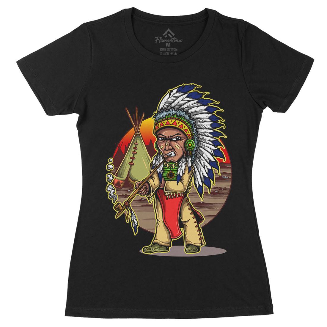 Native Chieftain Womens Organic Crew Neck T-Shirt Motorcycles A442