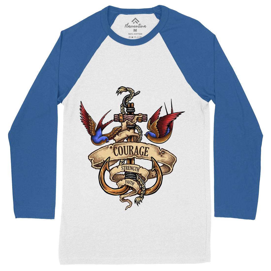 Nautical Spirit Mens Long Sleeve Baseball T-Shirt Navy A443