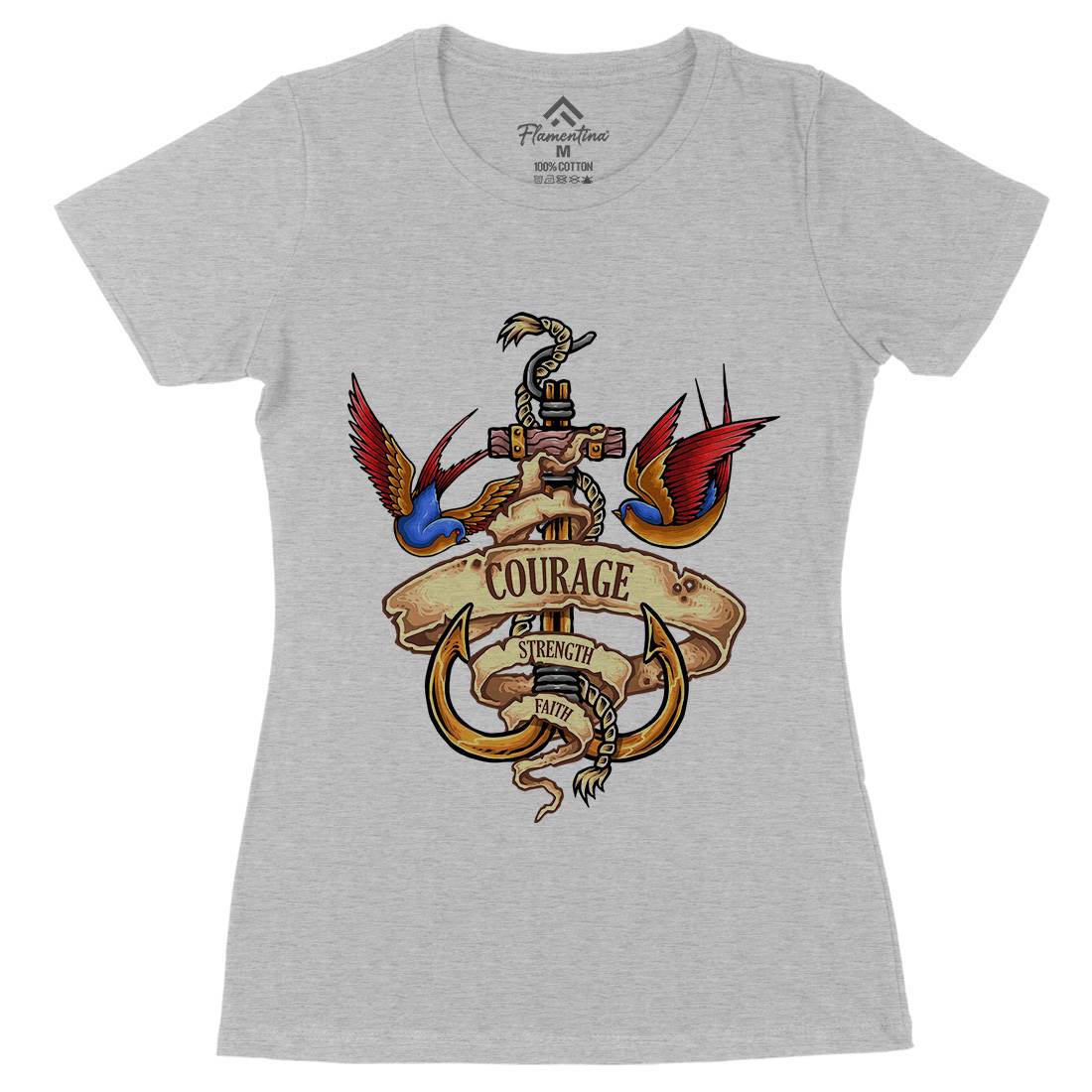 Nautical Spirit Womens Organic Crew Neck T-Shirt Navy A443
