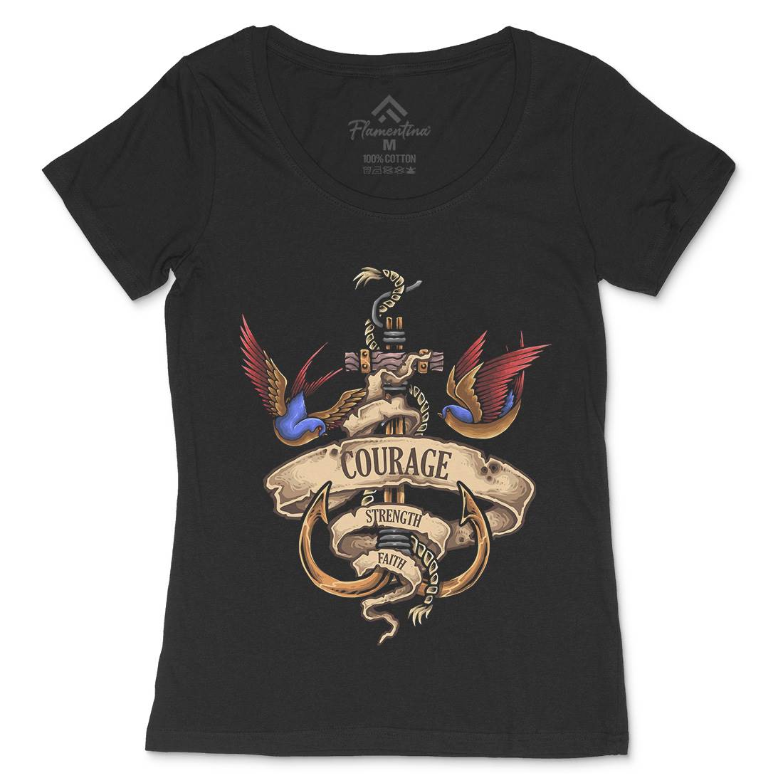 Nautical Spirit Womens Scoop Neck T-Shirt Navy A443
