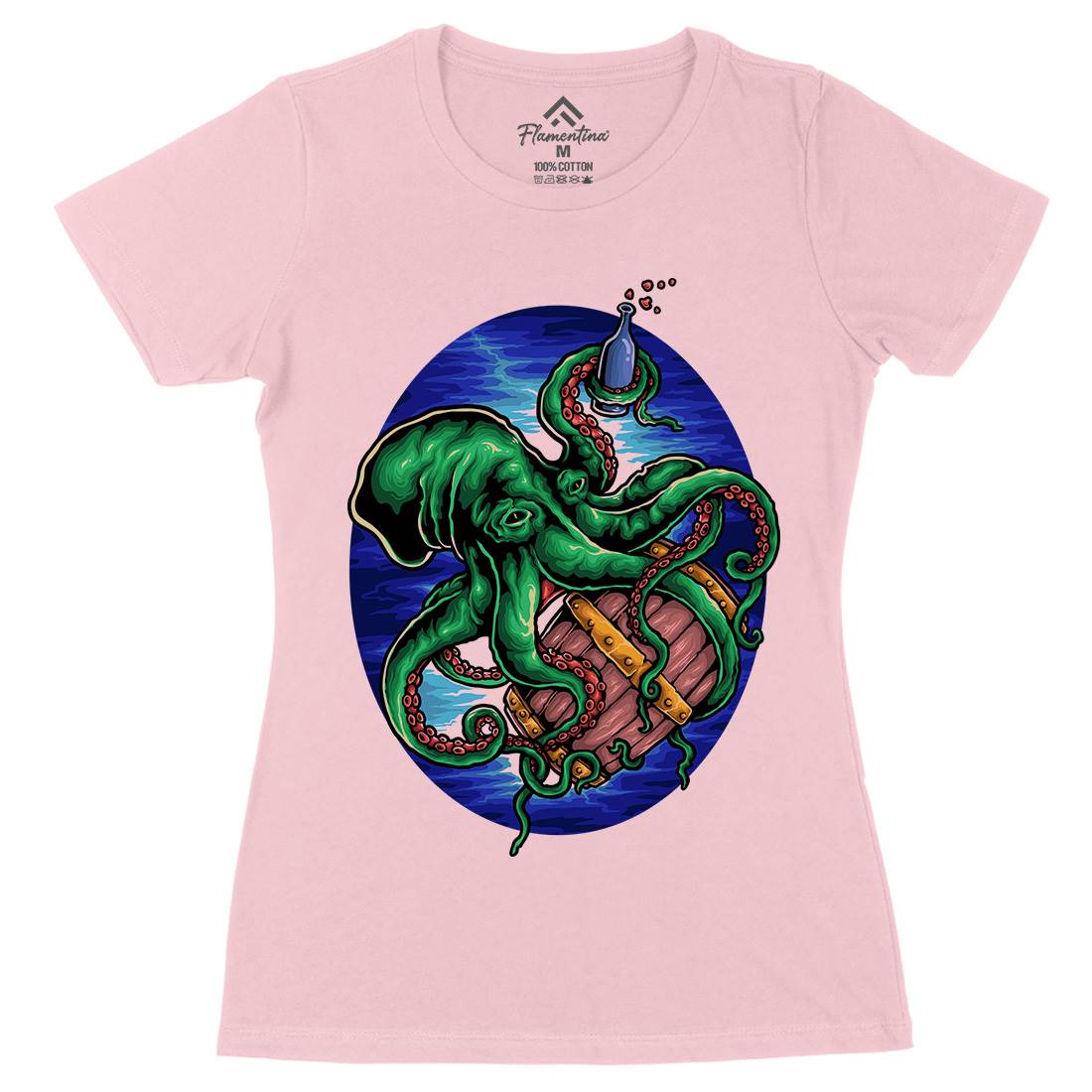 Octopus Womens Organic Crew Neck T-Shirt Navy A444