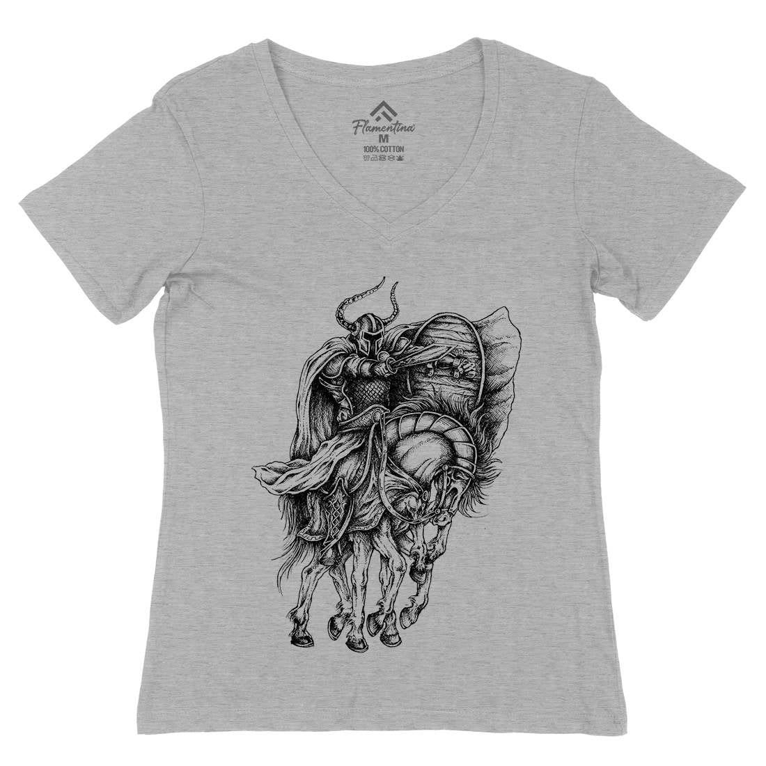 Odin Womens Organic V-Neck T-Shirt Warriors A445