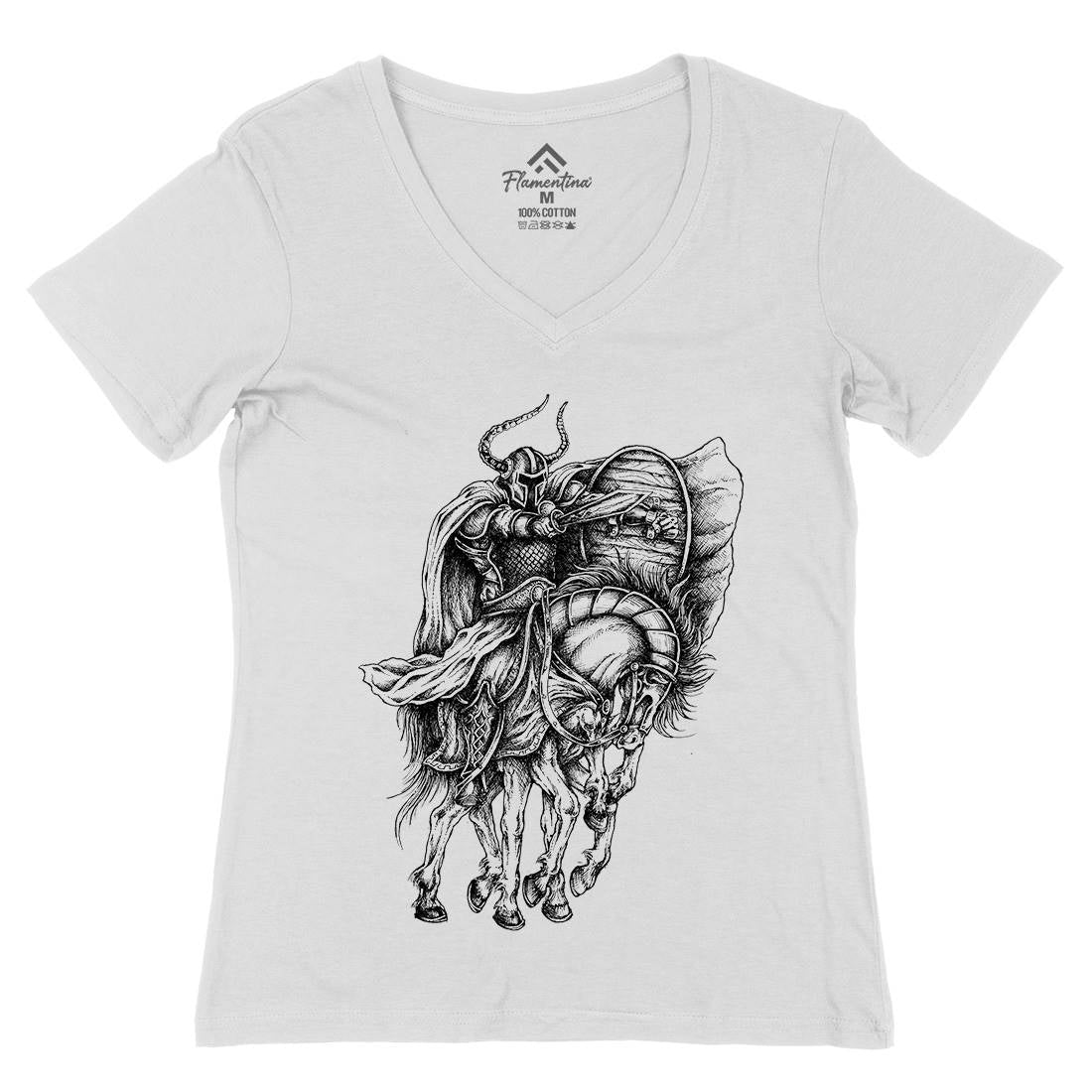 Odin Womens Organic V-Neck T-Shirt Warriors A445
