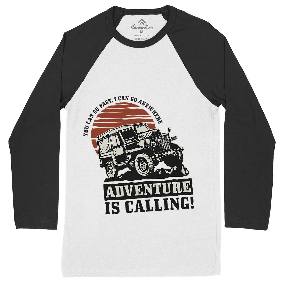 Offroad Adventure Mens Long Sleeve Baseball T-Shirt Cars A446