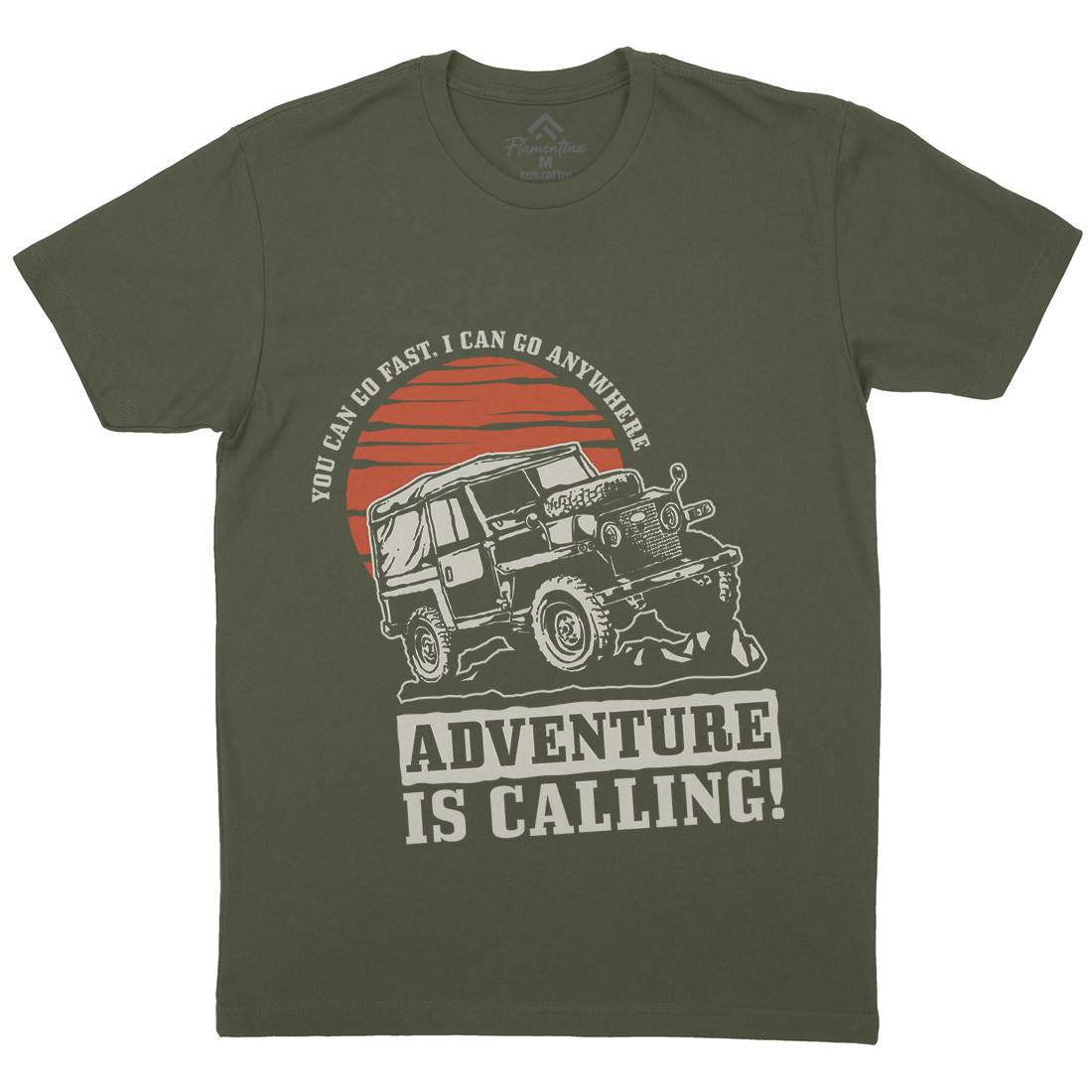 Offroad Adventure Mens Organic Crew Neck T-Shirt Cars A446