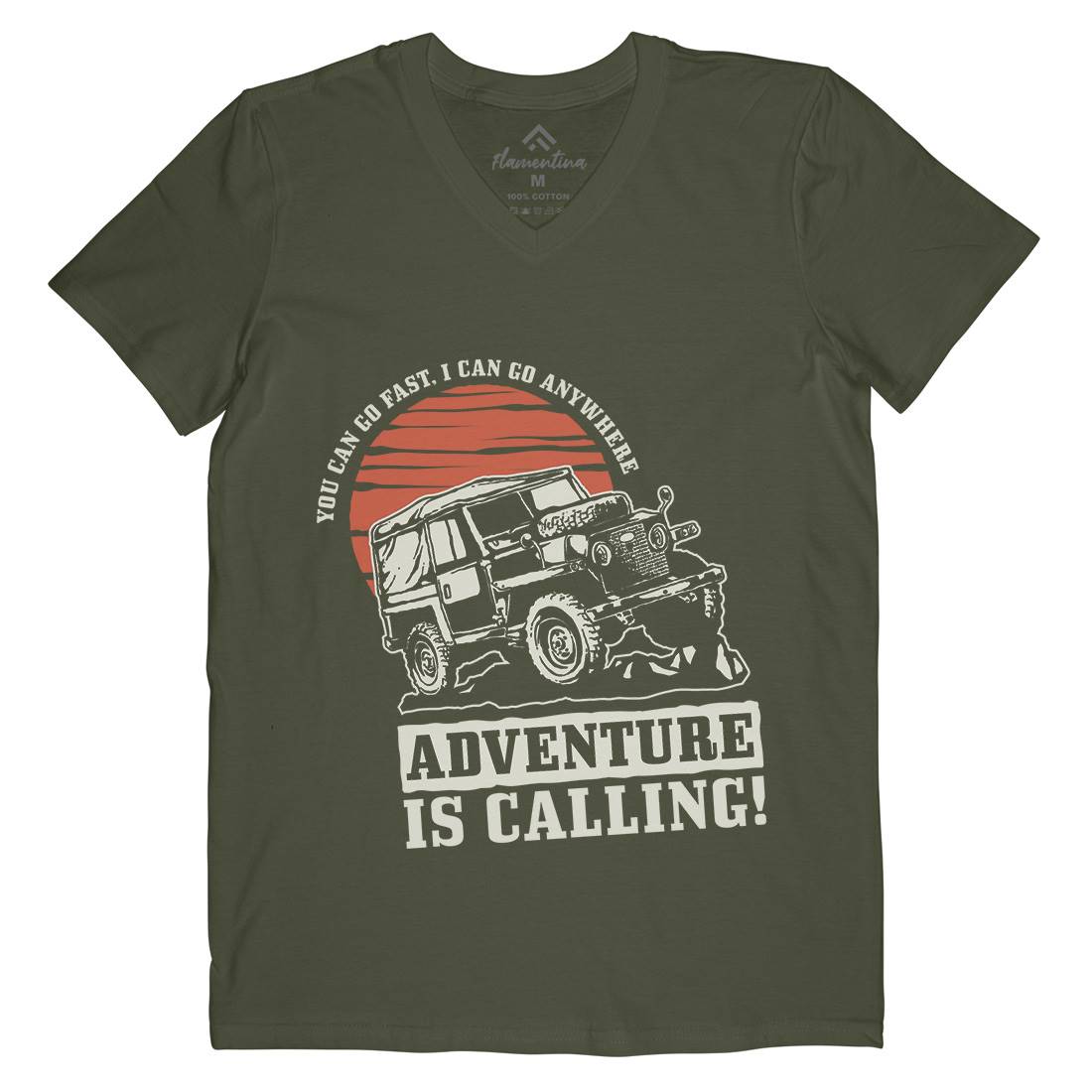 Offroad Adventure Mens Organic V-Neck T-Shirt Cars A446