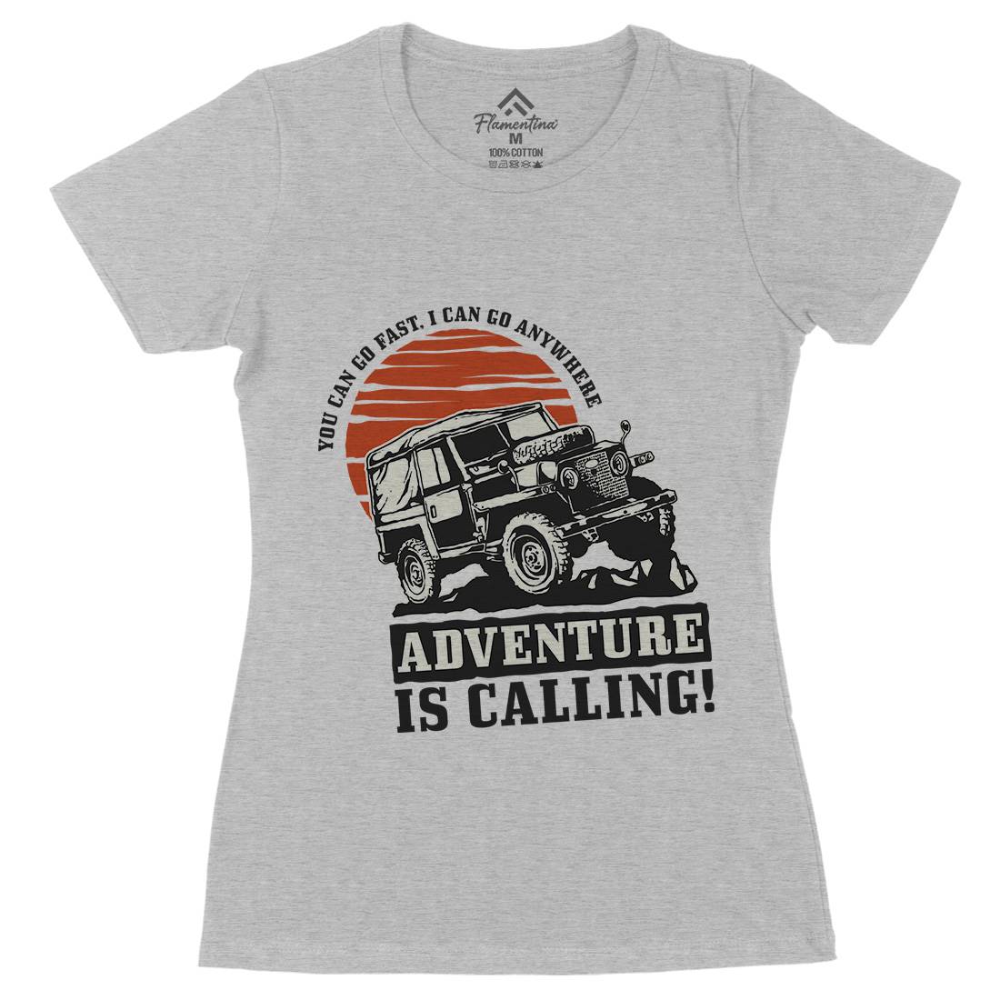 Offroad Adventure Womens Organic Crew Neck T-Shirt Cars A446