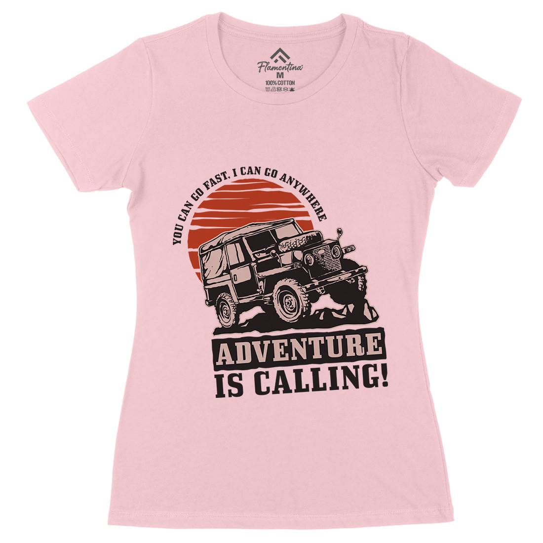 Offroad Adventure Womens Organic Crew Neck T-Shirt Cars A446