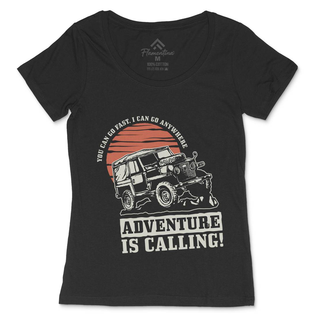 Offroad Adventure Womens Scoop Neck T-Shirt Cars A446