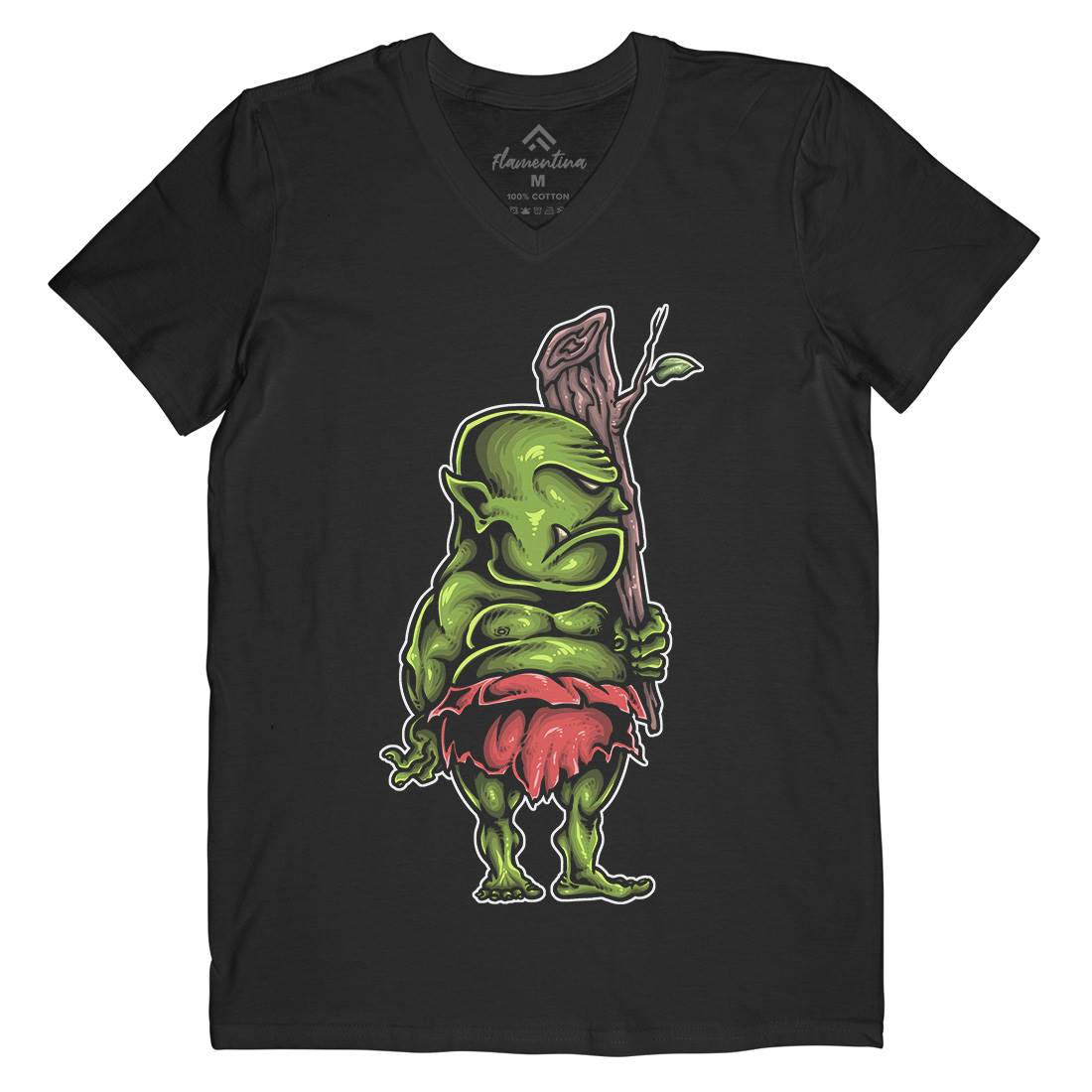 Ogre Mens Organic V-Neck T-Shirt Animals A447