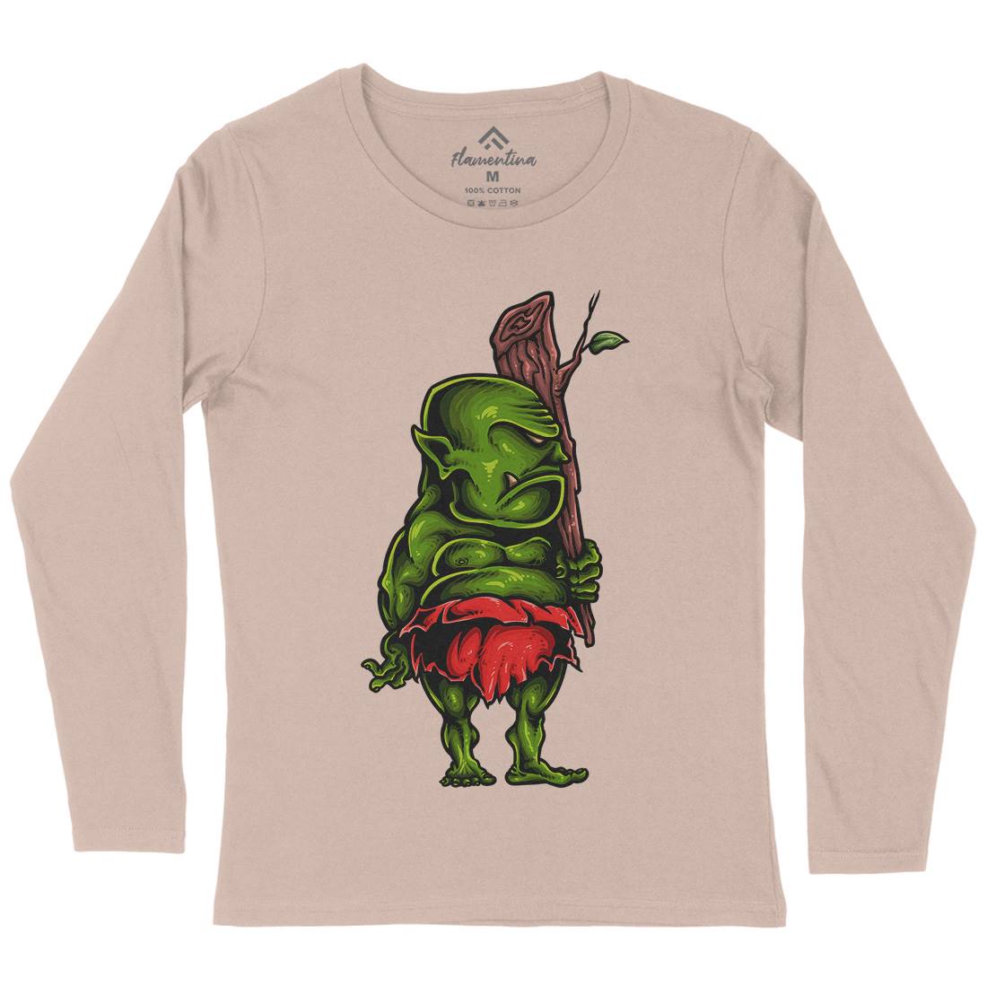 Ogre Womens Long Sleeve T-Shirt Animals A447