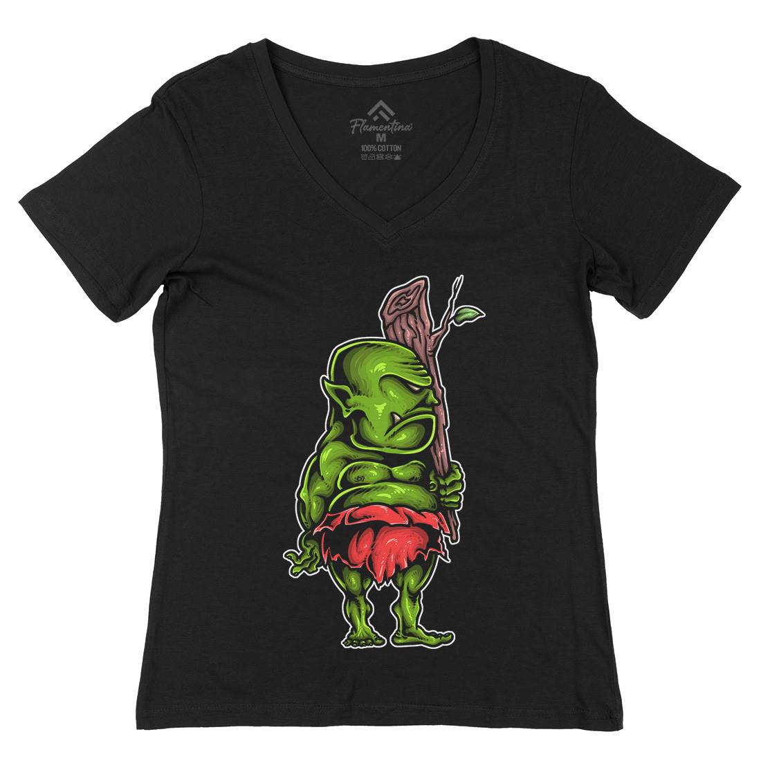 Ogre Womens Organic V-Neck T-Shirt Animals A447