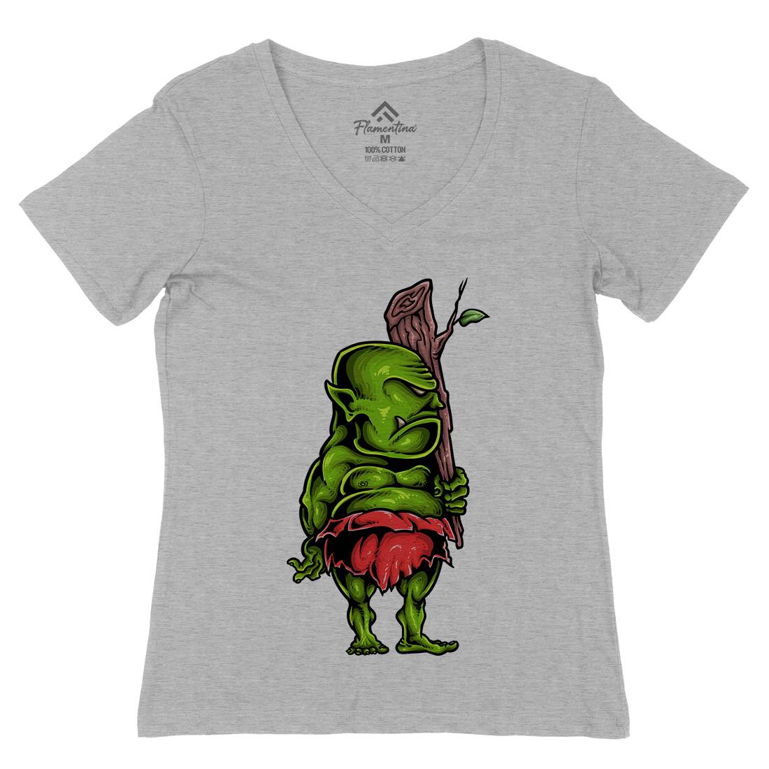 Ogre Womens Organic V-Neck T-Shirt Animals A447