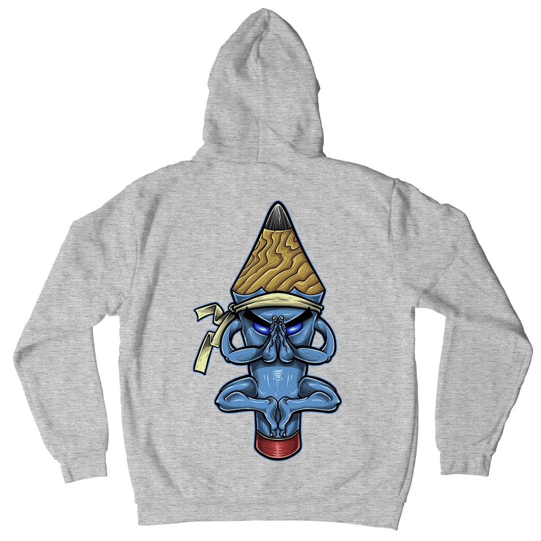 Pencil Monk Mens Hoodie With Pocket Religion A449