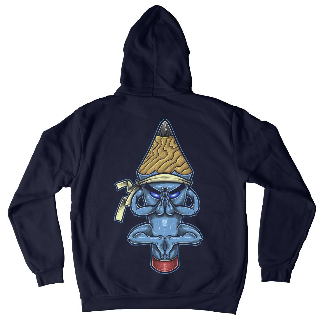 Pencil Monk Mens Hoodie With Pocket Religion A449