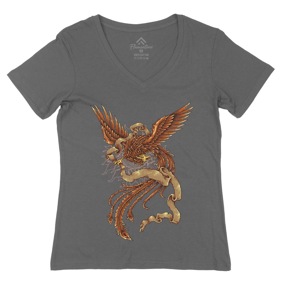 Phoenix Womens Organic V-Neck T-Shirt Religion A450