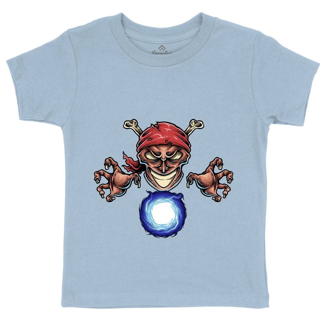 Pirate Magician Kids Crew Neck T-Shirt Navy A451
