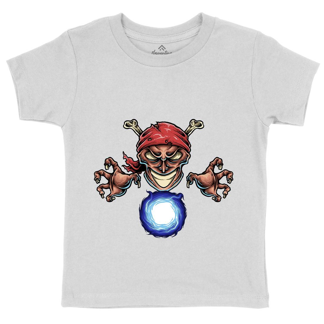 Pirate Magician Kids Organic Crew Neck T-Shirt Navy A451